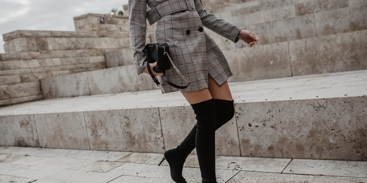 Overknees Outfit Inspiration Schwarze Overknee Stiefel Stylen